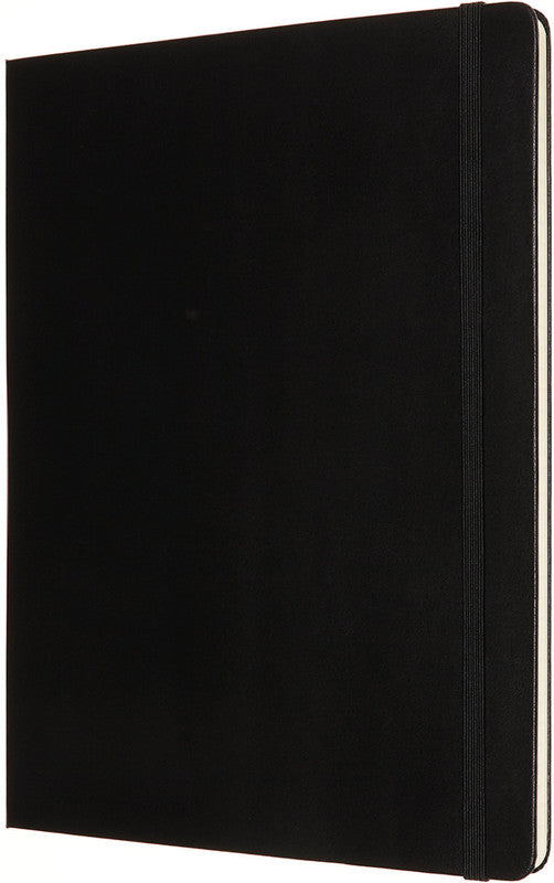 Moleskine Notizbuch, 190 × 250 mm, blanko, liniert, Leimbindung, Hardcover, 192 Seiten, 70 g/m² – schwarz