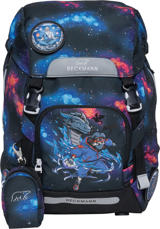 Beckmann Classic Schulrucksack – Ninja Elements – 24,0×37,0×25,0 cm – aus recycelten PET-Flaschen hergestellt