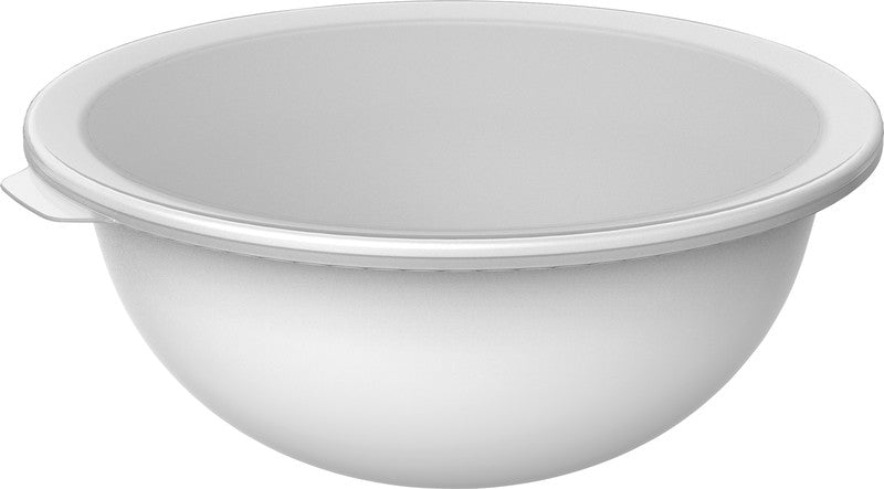 Rotho Schüssel Caruba – 4,8 l, 32,2 × 30,5 × 13,3 cm, Kunststoff, Weiss, mit Deckel, spülmaschinenfest, BPA-frei