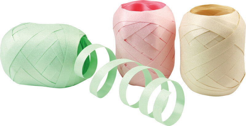 Präsent Geschenkband – Poly Glitter – Eiknäuel, Kunststoff – 10 mm × 20 m, sortiert