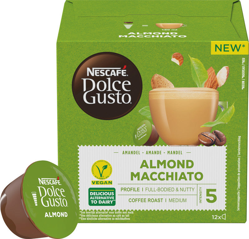 Nescafé Dolce Gusto Kaffeekapseln Almond Macchiato – für Dolce Gusto – 12 Kapseln