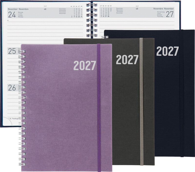 Biella Dispo Term Savanna Agenda – 1 Woche/2 Seiten, Spiralbindung, 14,5 × 20,5 cm, 2026, Lila, FSC