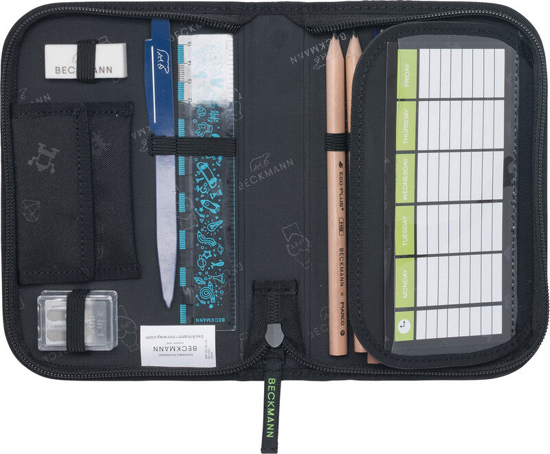 Beckmann Classic 1st Etui 2 Klappen, gefüllt, 21-teilig – Pixel – Kunststoff – 20,5 × 13,3 × 3,8 cm