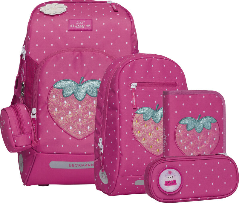 Beckmann Schulrucksack Active Air Flx – 6-teilig – Strawberry