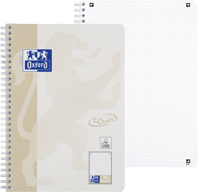 Oxford Collegeblock, Karton, 80 Blatt, 4-fach gelocht, perforiert, 90 g/m² – sand, für SCRIBZEE App