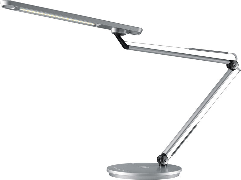 Hansa Tischleuchte LED – Qi & USB, dimmbar – 2’900–6’000 K – 780 lm 12 W – silber