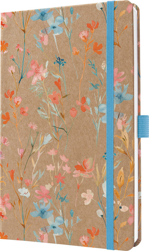 Sigel JOLIE Pure Agenda – 1 Woche/2 Seiten, gebunden, A5, 2027, mehrsprachig, Blue Floral Serenity, FSC