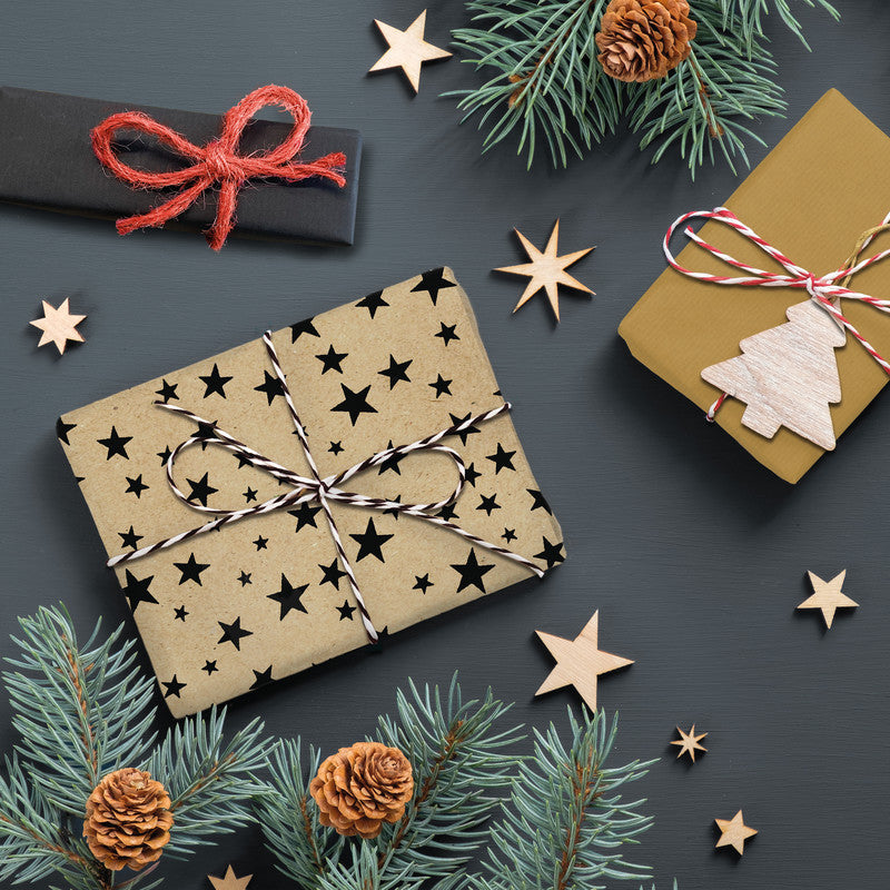 Braun + company Geschenkpapier – Neutral (gold/schwarz) – Geschenkkraftpapier, beidseitig gefärbt – 700 × 2000