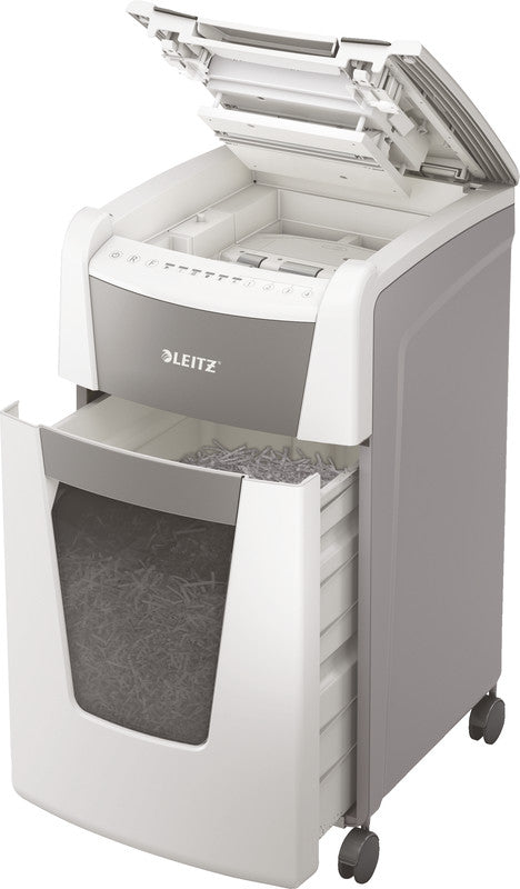 Leitz IQ Autofeed Office – Aktenvernichter mit Autofeed 300 Blatt, DIN P-4, Partikelschnitt 4 × 30 mm, 60 l
