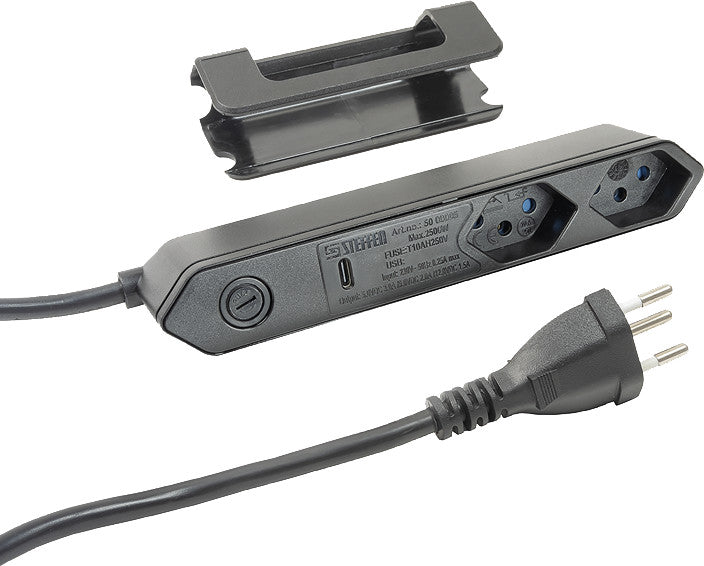 Steffen IQ Steckdosenleiste – 1,50 m, Kunststoff, Schwarz, mit Kinderschutz, Überspannungsschutz, USB-C PD 18 W
