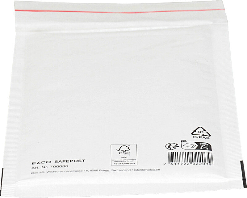 Elco Luftpolstertasche – 150 × 210 mm, weiss, selbstklebend