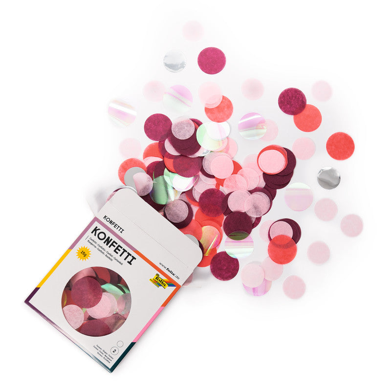 Folia Konfetti, Pink Party, mehrfarbig, 15 g, recyclingfähig, FSC-zertifiziert