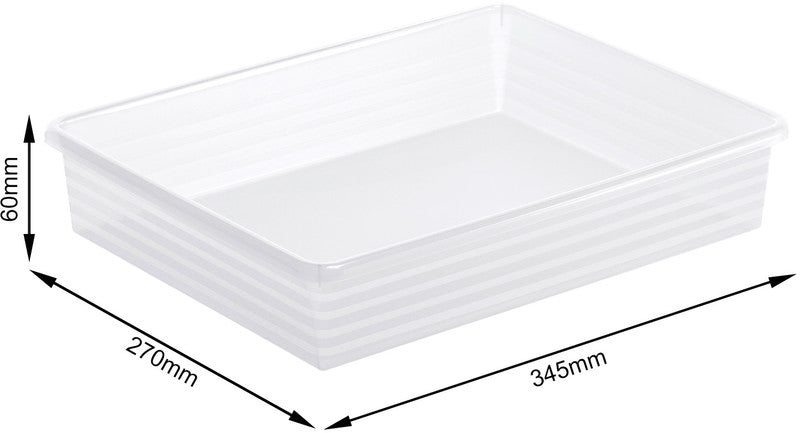 Rotho Formatkörbchen Linus – Kunststoff, transparent, 34,5 × 6 × 27 cm