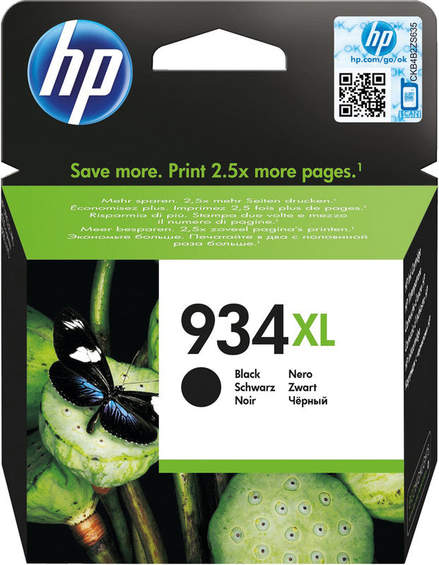 HP Tintenpatrone 934XL, Schwarz, XL, 1’000 Seiten – für Inkjetdrucker/Multifunktionsgeräte