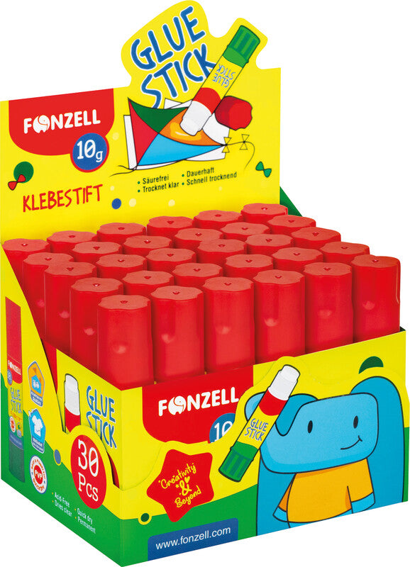 Fonzell Klebestift – Stift, permanent, transparent, lösemittelfrei, 10 g, für Papier, Fotos, Stoff u. a.