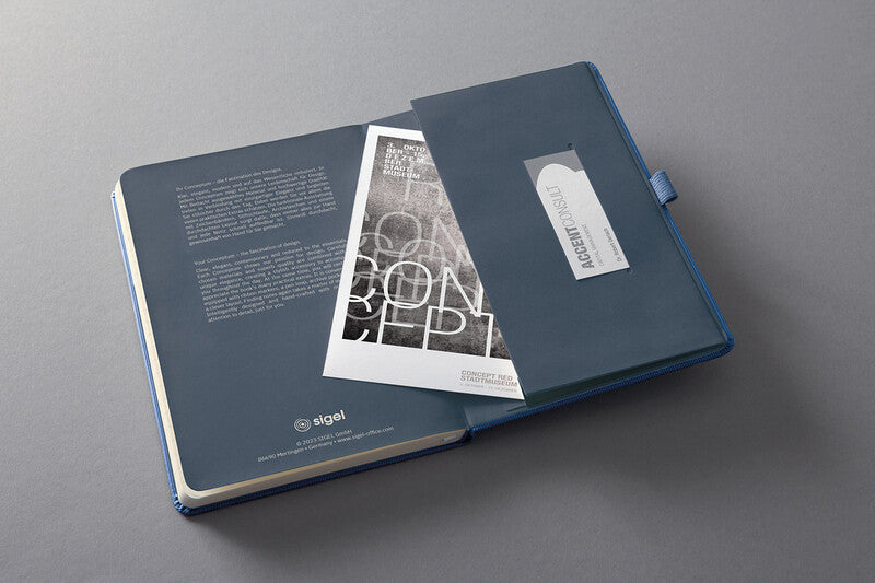 Sigel Notizbuch Conceptum Metallic Edition, A5, liniert, Fadenheftung, Hardcover, 194 Seiten – blau
