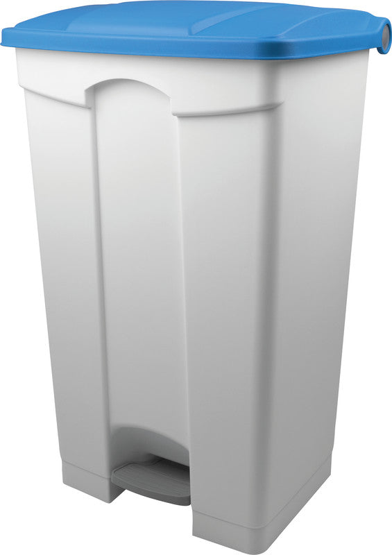 Helit Abfallcontainer the step – 90 l – mit Deckel – Kunststoff, weiss – B × H × T 500 × 830 × 410 mm