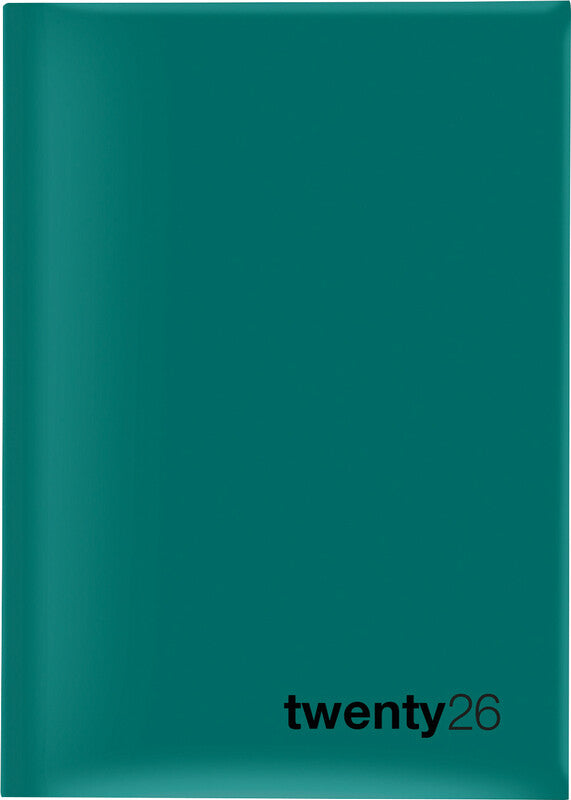 Biella Colorful 7 Agenda – 1 Woche/2 Seiten, gebunden, 14,5 × 20,5 cm, 2026, Petrol, FSC