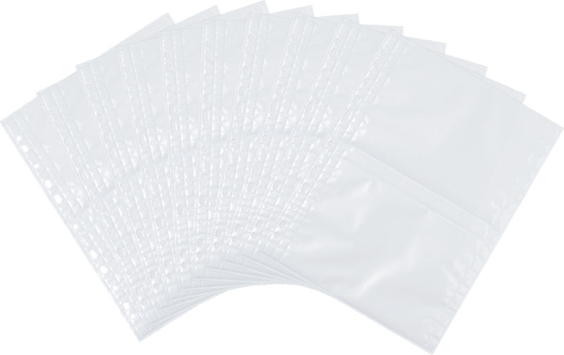 HERMA Sichtmappe 13×18 cm quer – 10er-Pack, Weiss, Kunststoff, glänzend