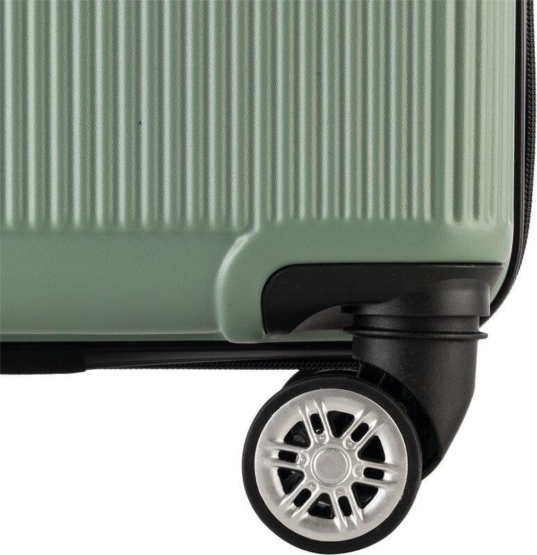 Worldpack Trolley Handgepäck – 34 l, ABS-Hartschale, 4 Doppelrollen, graugrün, 34,5 × 54 × 23 cm