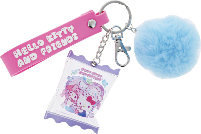 Kitty sweets Schlüsselanhänger Hello Kitty – Pompon, Silikonschlaufe, Sortiert, Mehrfarbig
