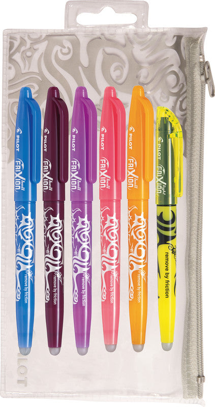 Pilot Gelschreiber 6er Etui – 6 Farben, 0,7 mm, radierbar, Kappe, nachfüllbar