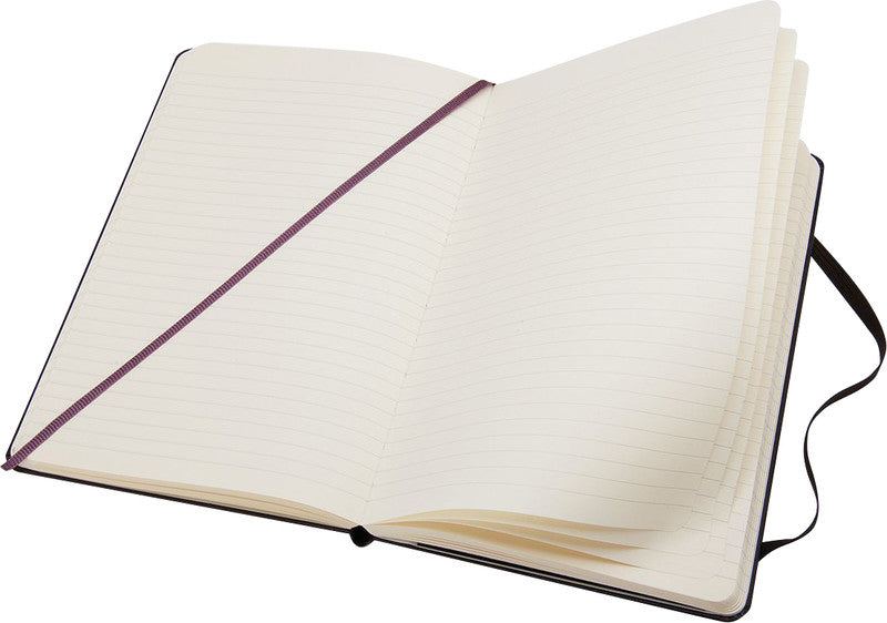 Moleskine Notizbuch, 130 × 210 mm, liniert, Leimbindung, Hardcover, 240 Seiten, 70 g/m² – schwarz