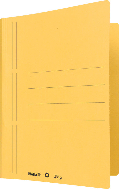 Biella Schnellhefter – A4, Karton, Gelb, 2 Spiralfedern, Beschriftungslinien, 320 g/m²