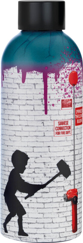 Youbottles Trinkflasche Dual – 5 dl – Edelstahl, isoliert, Schraubverschluss – Banksy Hammer Boy