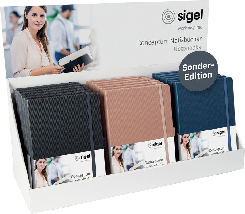 Sigel Notizbuch Conceptum, A5, Fadenheftung, Hardcover, 194 Seiten, 80 g/m² – sortiert