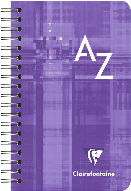 Clairefontaine Spiralheft A7, Register A–Z, kariert 5 mm, Karton, 50 Blatt, 90 g/m² – farbig sortiert