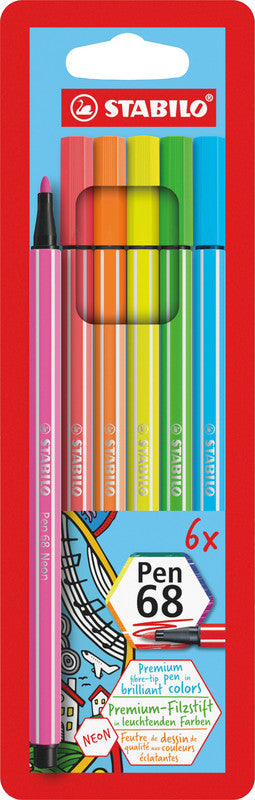 STABILO Fasermaler, Strichbreite 1 mm, 6 Farben
