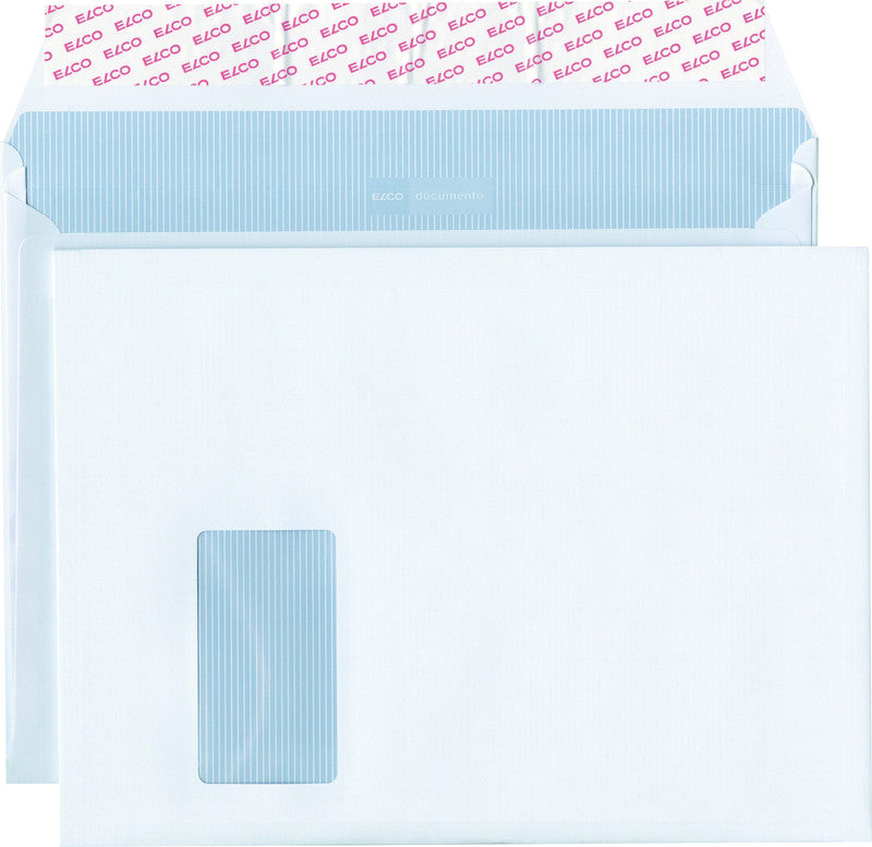 Elco Couvert B5 (250 × 176 mm), ohne Fenster, haftklebend (Optifix), weiss, 120 g/m², Papier – 250 Stk.