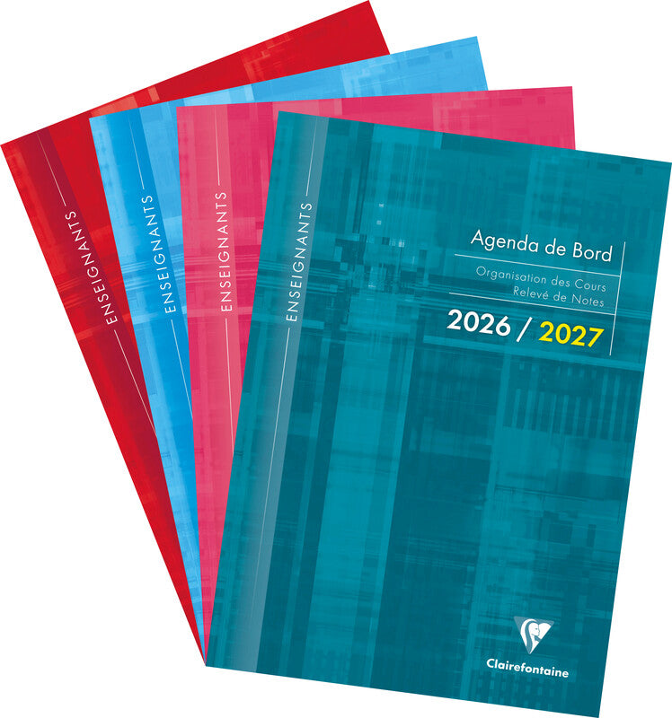 Clairefontaine Wochenplaner – 1 Woche/2 Seiten, geheftet, A4, Aug–Jul, 2026/2027, Französisch, sortiert, PEFC