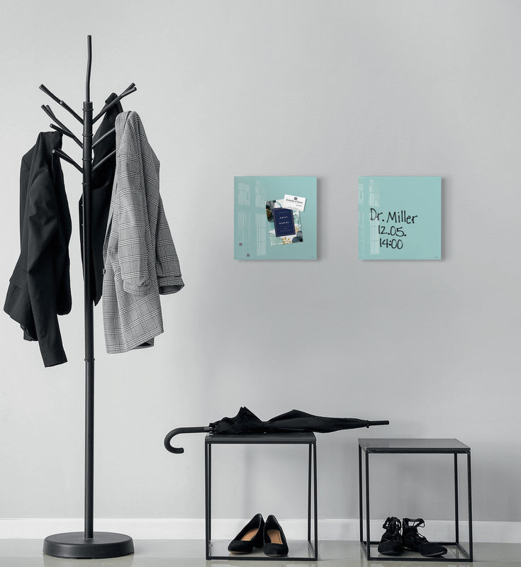 Sigel Whiteboard – 30 × 30 cm, Glas, magnetisch, Wandmontage, inkl. Montagesatz, Magnete