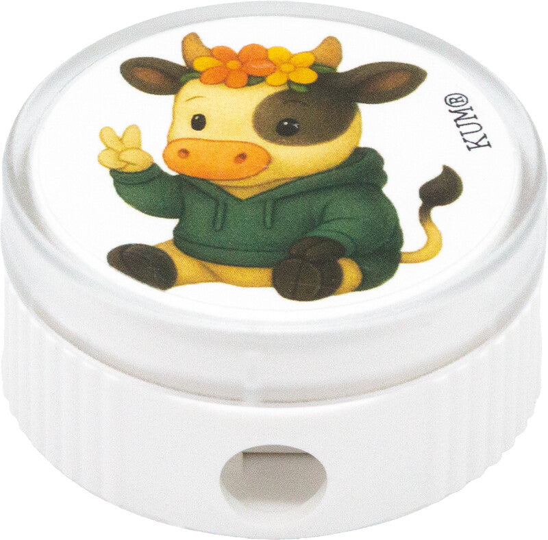 Kum Spitzer – manuell, 1-Loch, mit Behälter, für 8 mm Blei- & Buntstifte, Kunststoff, Tiermotive, assortiert