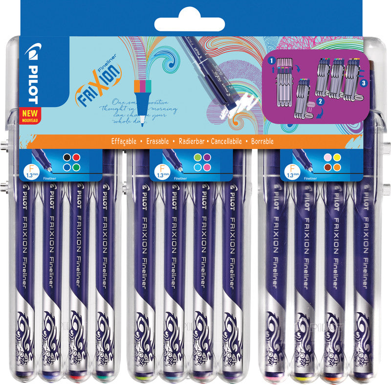 Pilot FriXion Set2Go Fineliner – 12er-Set 1,3 mm – 12 Farben, sortiert