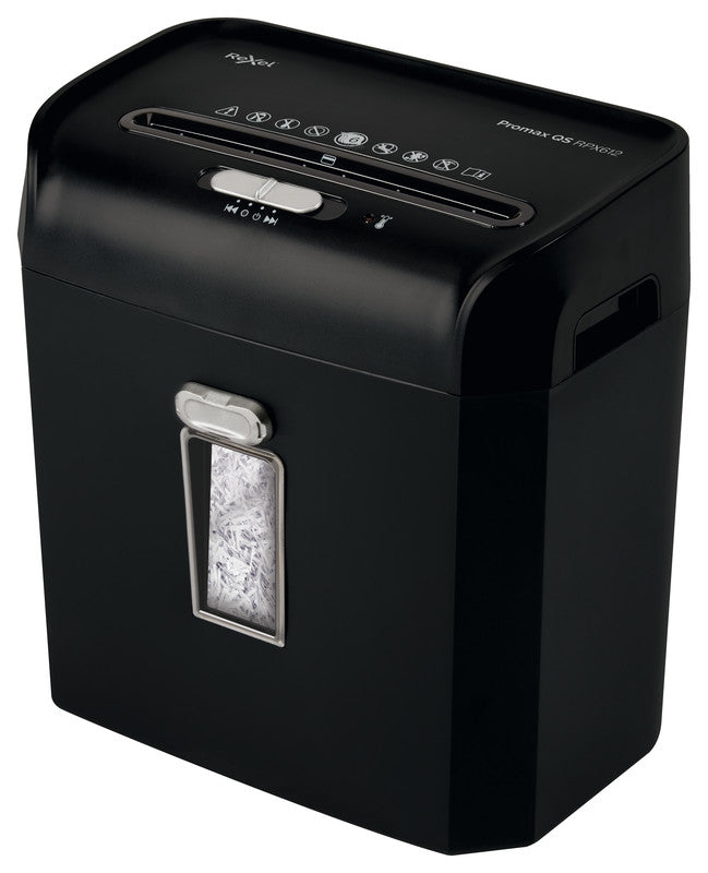 Rexel Promax QS RPX612 – Aktenvernichter, DIN P-4, Partikelschnitt 4 × 40 mm, 6 Blatt, 12 l, A4