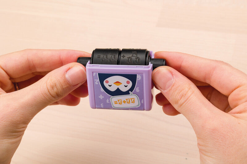 Little Dots – Pinguin Rollstempel – Rechenrally, Abdruckhöhe 25 mm