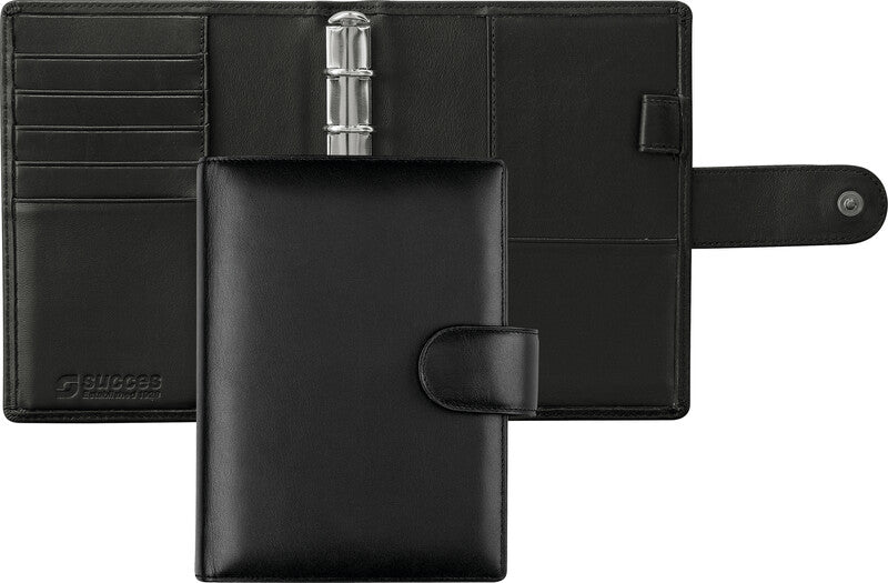 Succes Classic Nappa Agenda – Ringbindung, 10,5 × 12,5 cm, schwarz