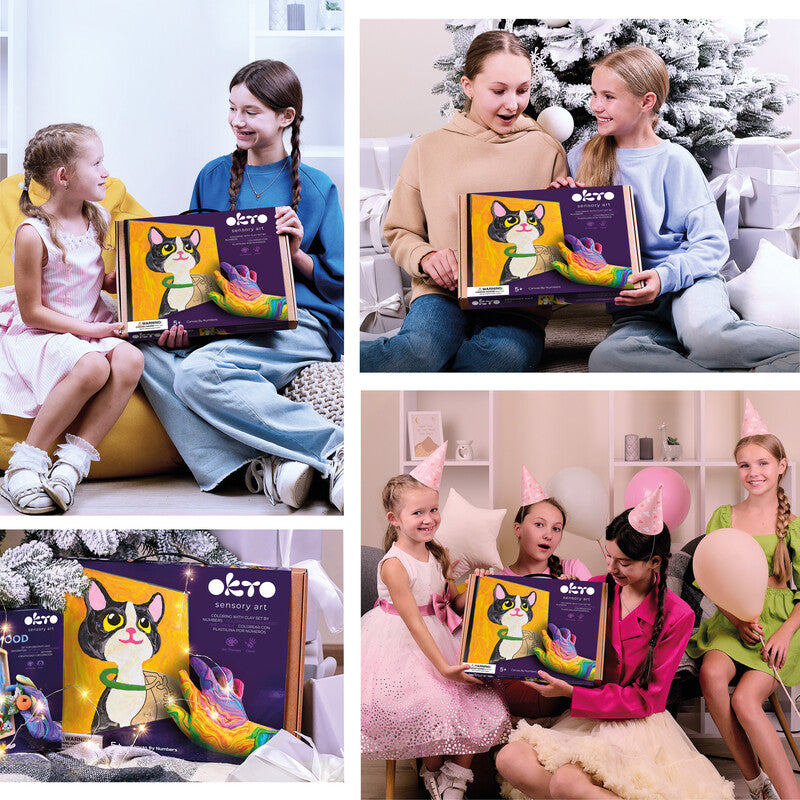 Okto Sensory Art – Modelliermasse-Set Malen nach Zahlen – ab 5 Jahren – 14 Modelliermassen – 290 × 290 mm