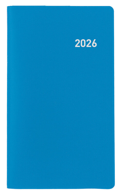 Biella Planer Paris Agenda – 1 Monat/2 Seiten, geheftet, 7,5 × 12,6 cm, 15 Monate Okt–Dez, blau, PEFC
