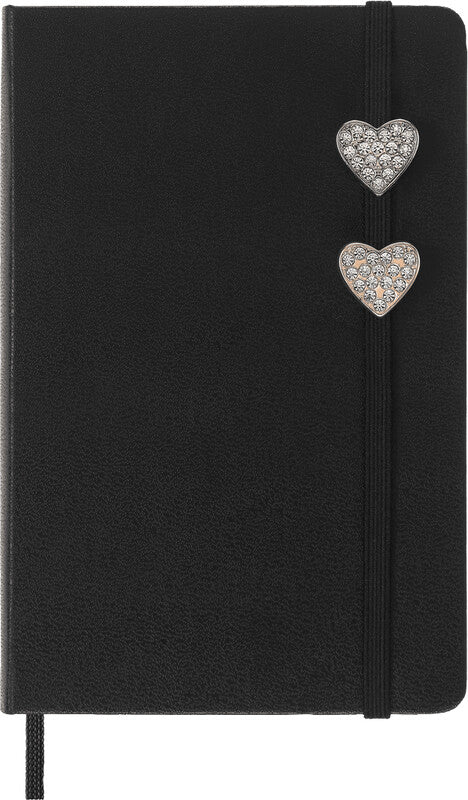 Moleskine Pin – Zinklegierung, Silber, Herz-Motiv, 1 Stück