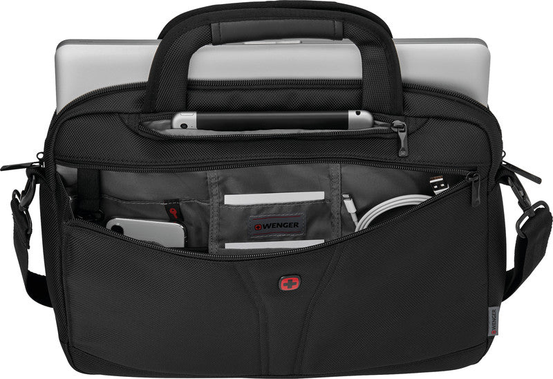 Wenger/SwissGear Wenger BC-Free Notebook-Tasche – für Notebooks bis 14", 5 l, Aufsteckfunktion, recyceltes PET (rPET), schwarz