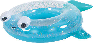 Sun club Schwimmring – Glitzer-Hai – 89 × 79 cm – ab 9 Jahren – PVC – mehrfarbig