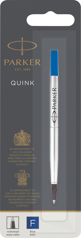 Parker Quink Rollerpatrone für Parker Rollerball-Schreibgeräte – Blau, 0,5 mm, geruchsarm, 1 Stück