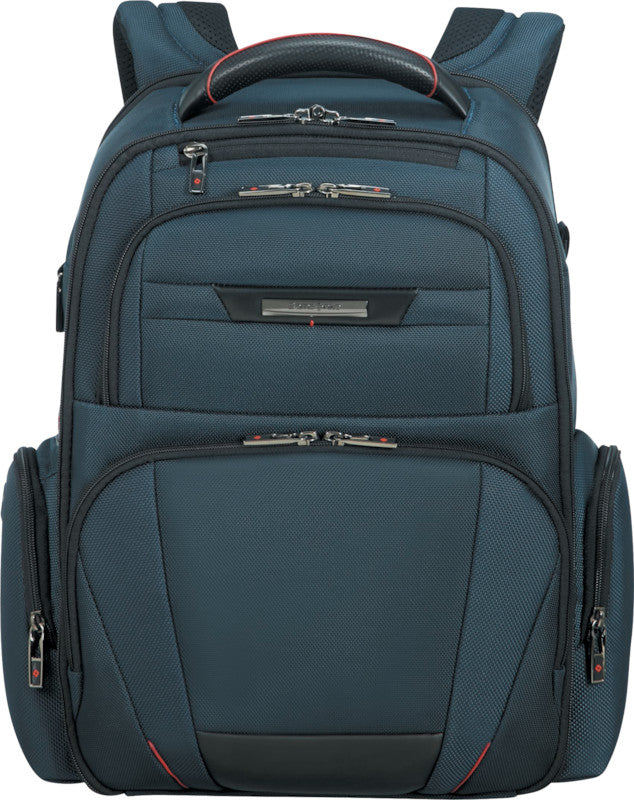 Samsonite Pro-DLX 5 3V Notebook-Rucksack – 20 l, RFID-Fach, Aufsteckfunktion, Nylon, Blau