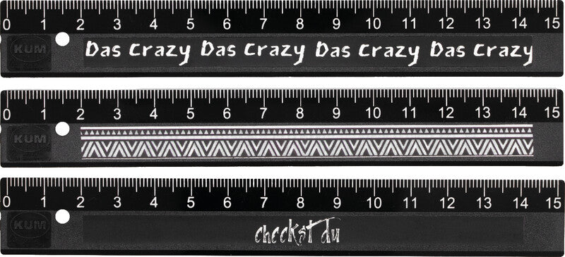 Kum Lineal – Kunststoff – 15 cm – Schwarz