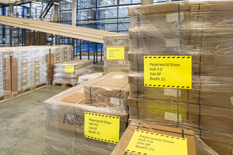 HERMA Schuletiketten – Motiv Neongelb – 210 × 297 mm, 20 Stk, 20 Bogen, Papier, permanent haftend
