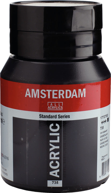 Royal Talens Amsterdam – Acrylic Standard – Acrylfarbe – Schwarz, 500 ml